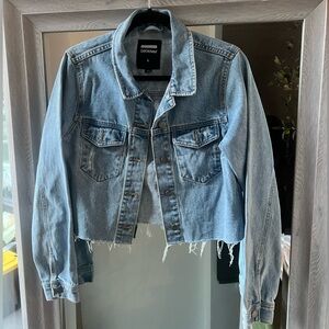 Light Blue Cropped Denim Jacket